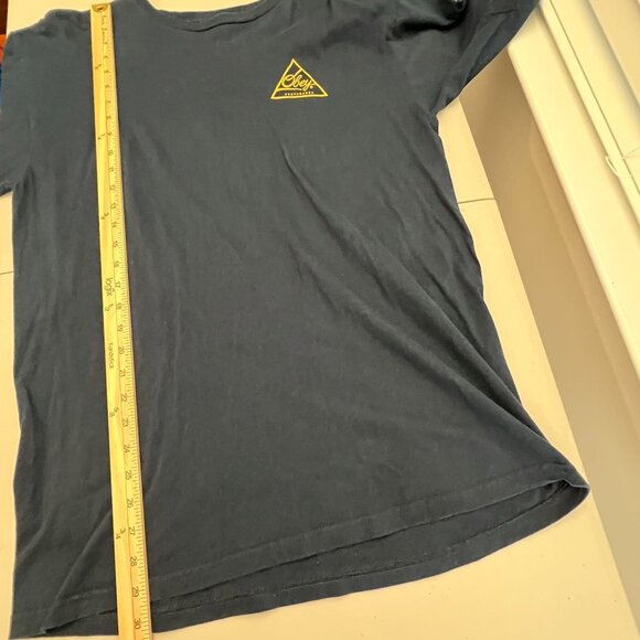 OBEY Propaganda Mens Blue Yellow Logo Graphic Printed Tee Size L Short Sleeve - Picture 10 of 12